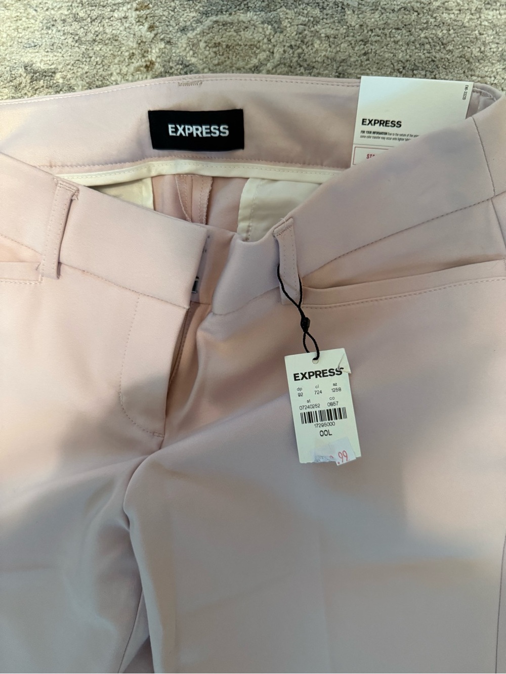 Express Women’s Columnist Blush Pink Tailored Bootcut Pants Low Rise 00L - Picture 2 of 4